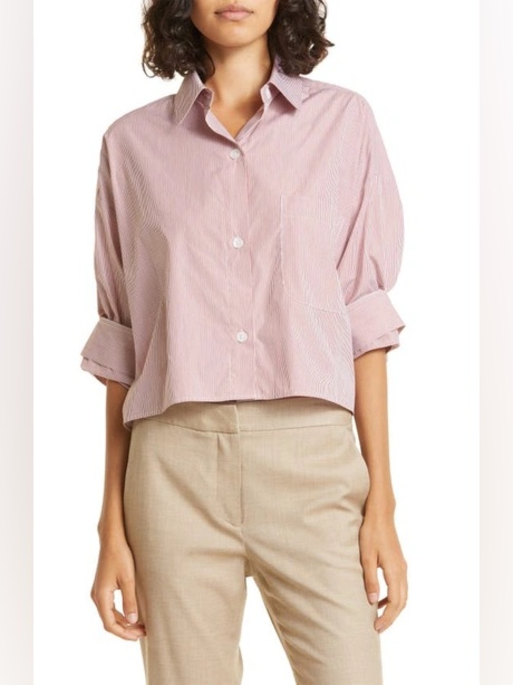 TWP Next Ex Stripe Cotton Button-Up Shirt